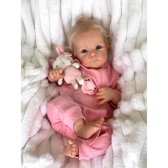 🆕18Inch Realistic  Full Cloth Body Girls short blonde hair Reborn Baby Dolls - Picture 5 of 7
